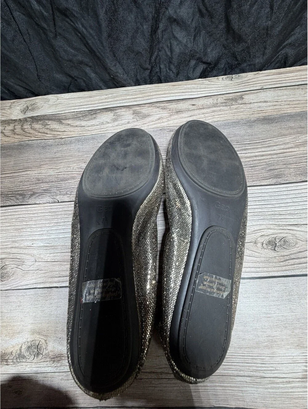 Women's Size 7.5 Sparkling Gold Ballet Flats By Gap